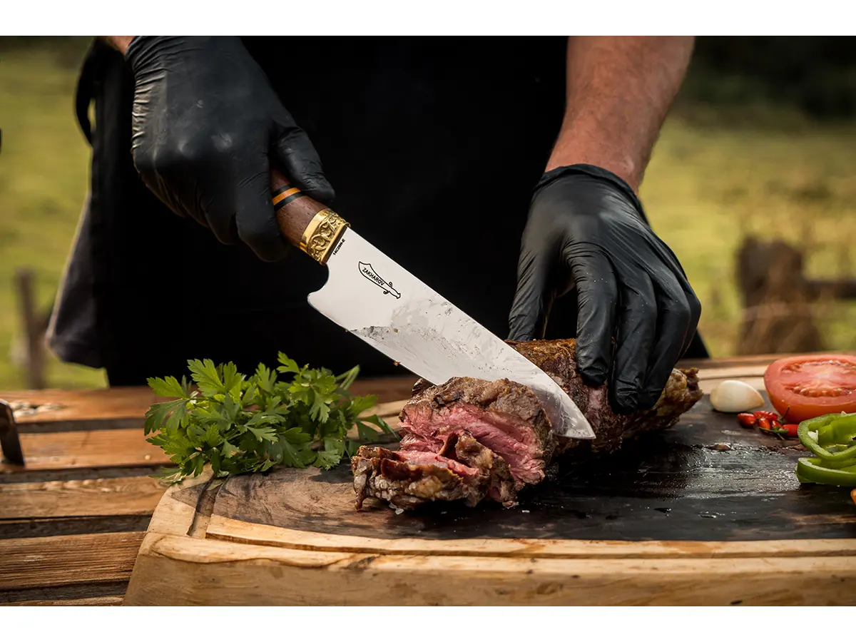 Faca para Churrasco e Cozinha 8" Zakharov Chef Suprema no Estojo de Madeira