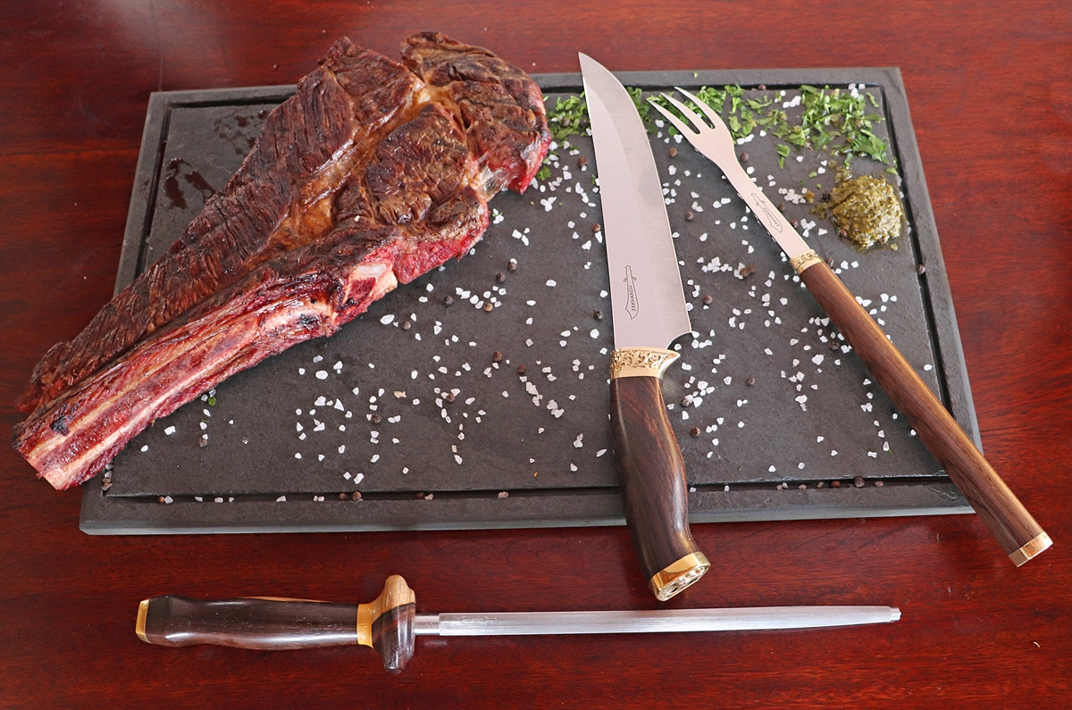 Espeto p/ Churrasco Bull Duplo Aço Inox 80 cm - Zakharov