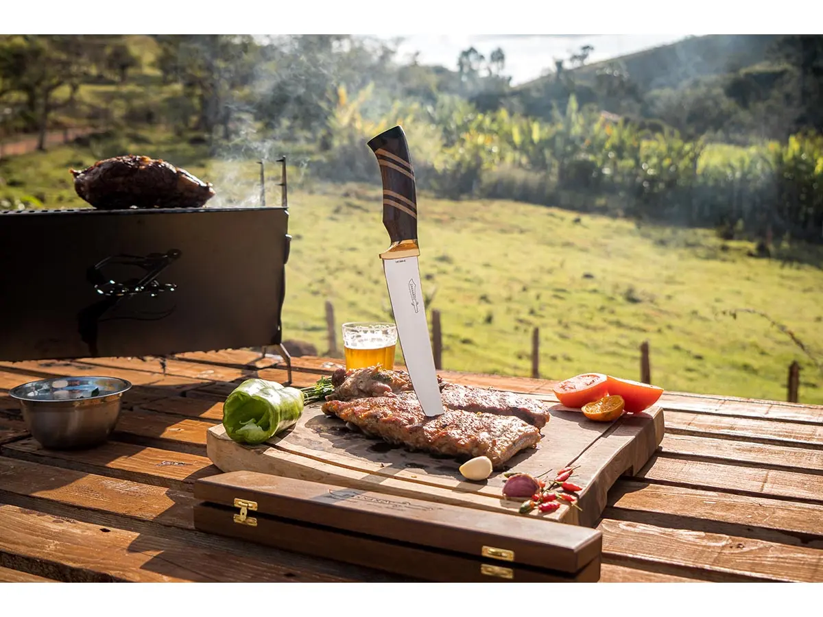 Faca para Churrasco 8" Zakharov Picanheira Especial no Estojo de Madeira