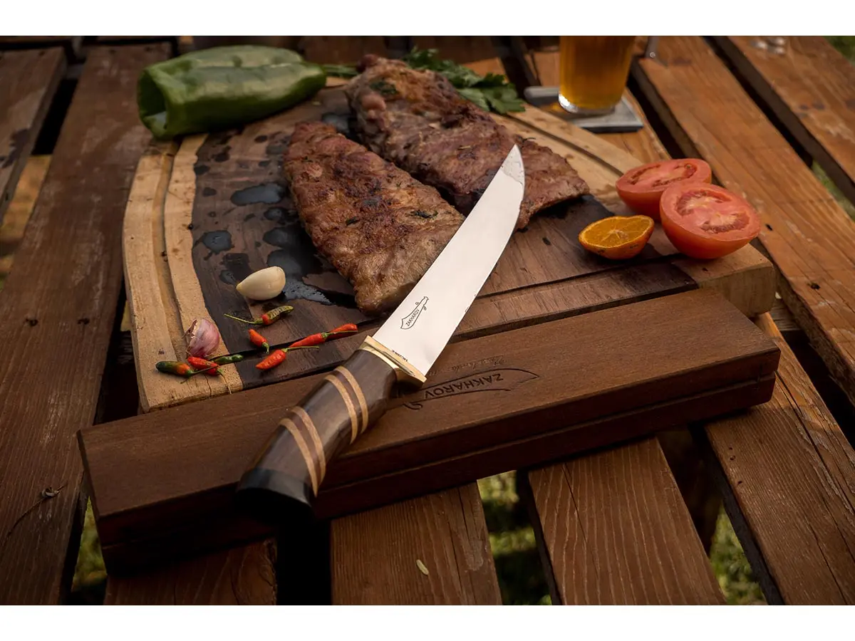 Faca para Churrasco 8" Zakharov Picanheira Especial no Estojo de Madeira