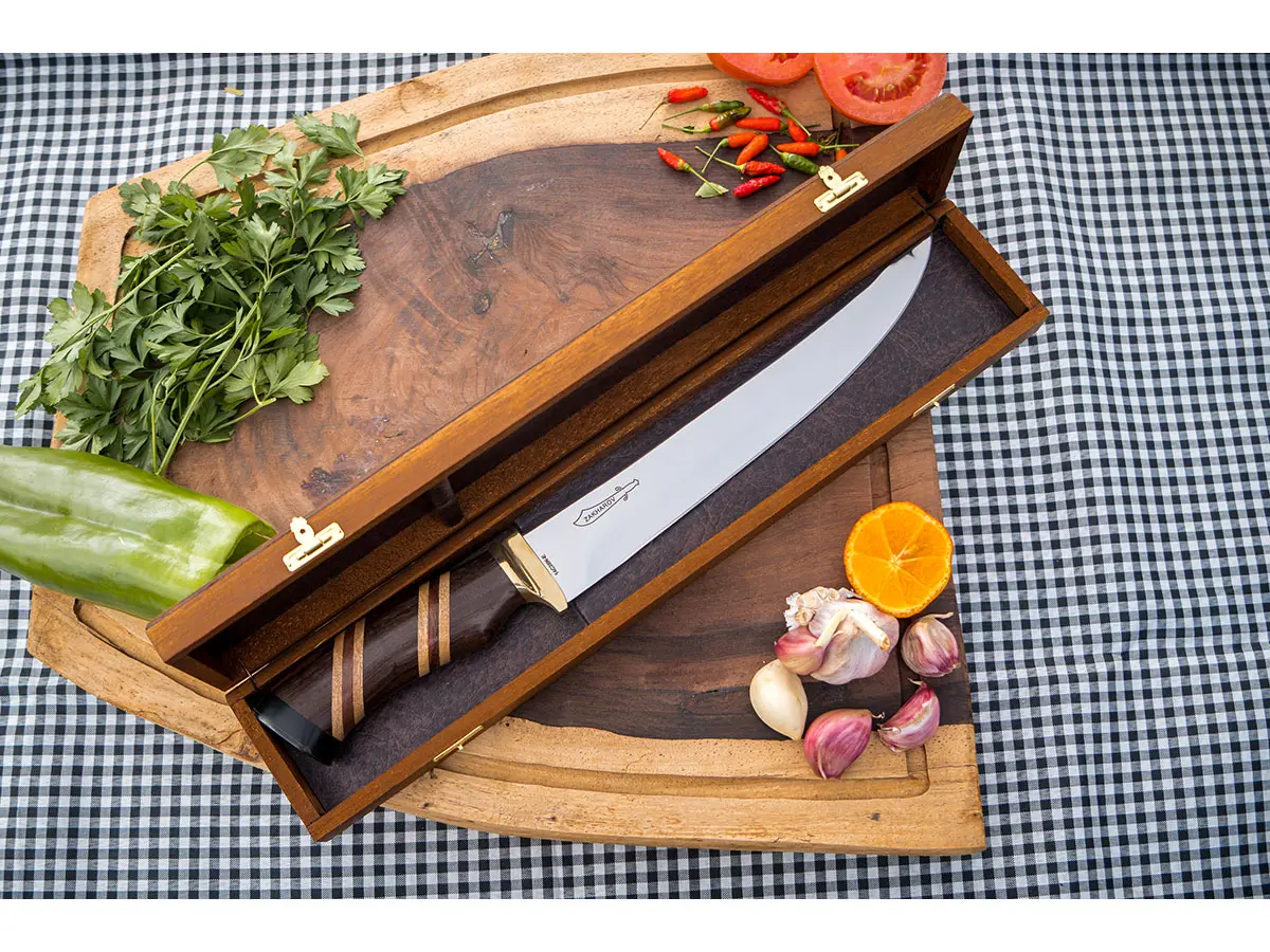 Faca para Churrasco 10" Zakharov Picanheira Plus Especial no Estojo de Madeira