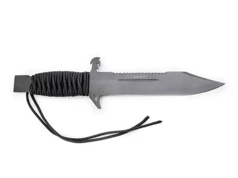 Faca Tática Zakharov Black BOE 8" na Bainha de Couro