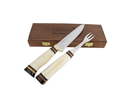 Garfo Artesanal p/ Churrasco Cabo em Osso 33cm - Zakharov