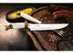 Kit para Churrasco 9" Zakharov Golden Bull Garfo Longo Cabo de Osso no Estojo de Madeira
