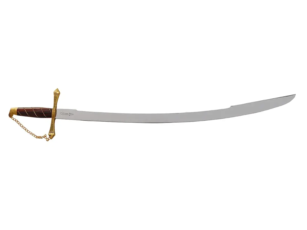 Espada Ucraniana 33" Zakharov Decorativa no Expositor de Madeira Para Parede