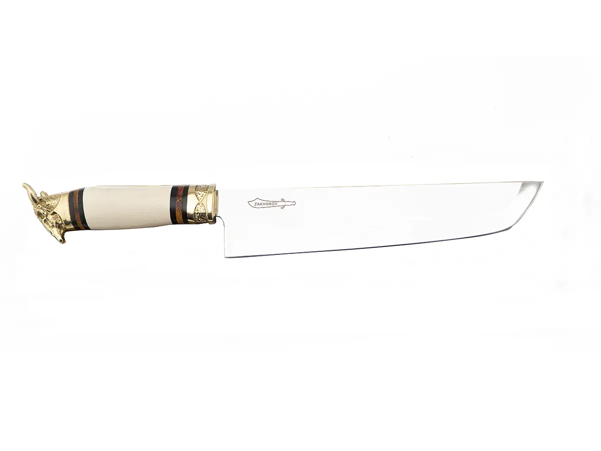 Faca Churrasco Zakharov 9" Golden Skull no Estojo de Madeira