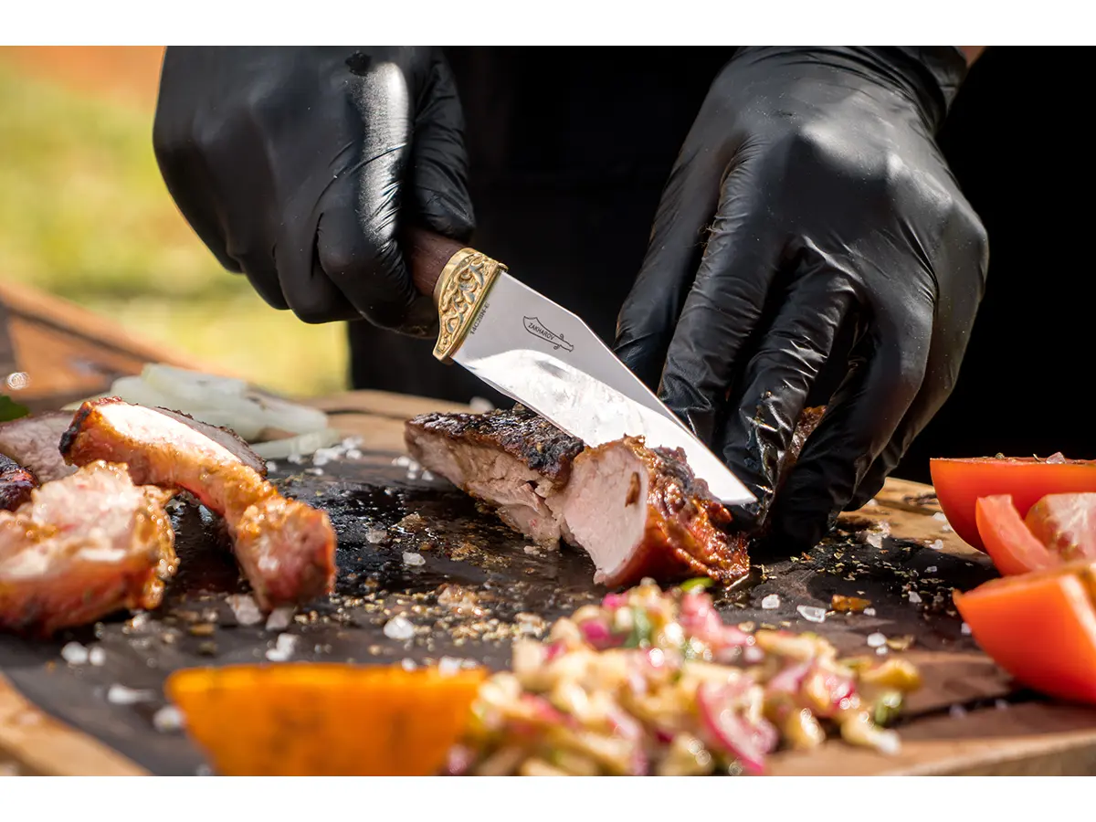Faca para Churrasco e Cozinha 5" Zakharov BBQ Prime na Bainha Preta