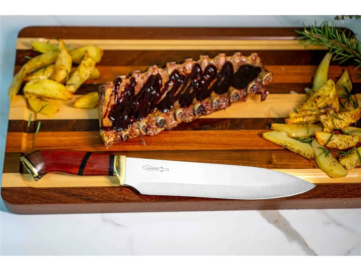 Faca para Churrasco 10" Zakharov Gaúcha Pata de Cavalo no Estojo de Madeira