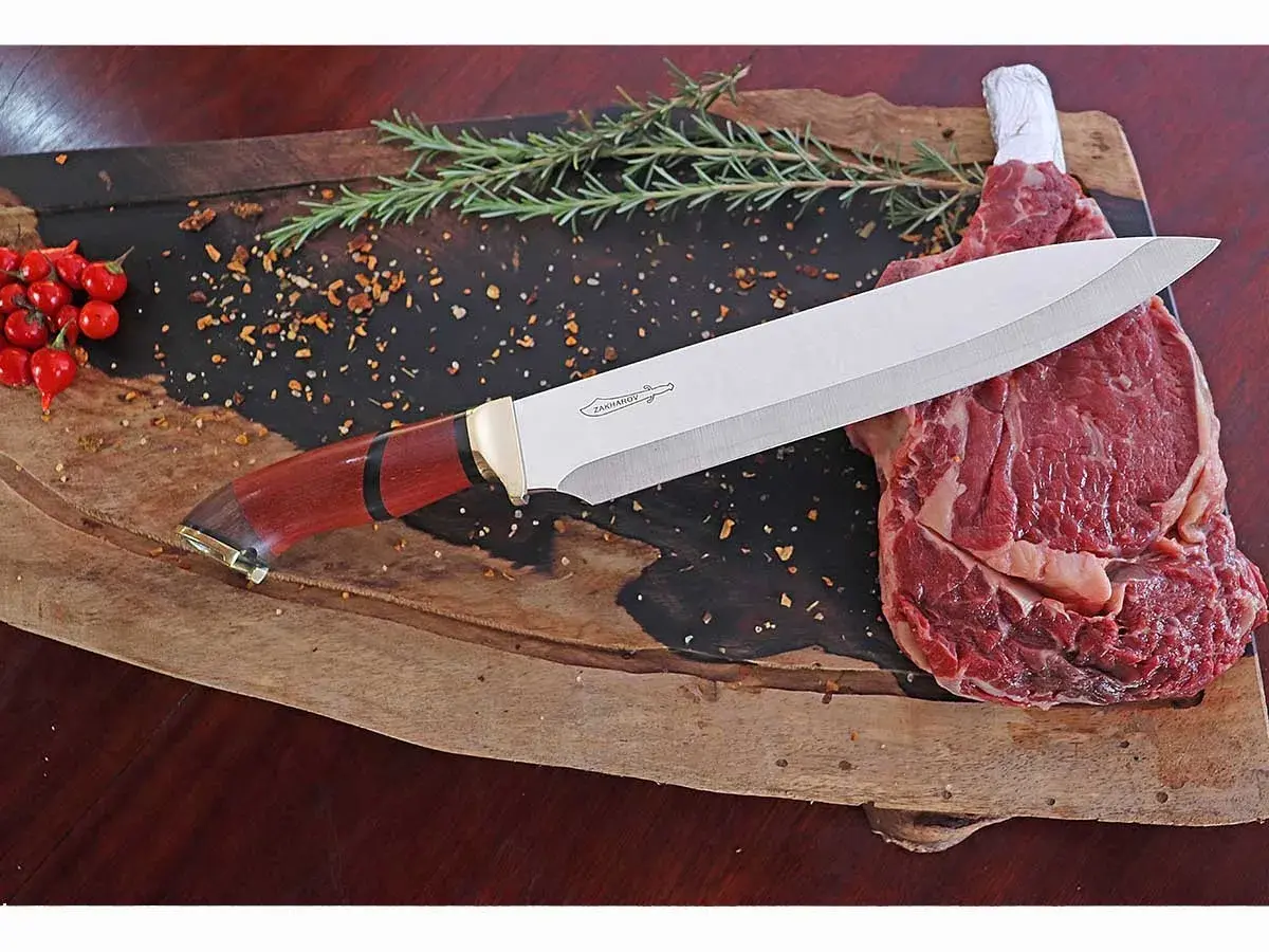 Faca para Churrasco 10" Zakharov Gaúcha Pata de Cavalo no Estojo de Madeira