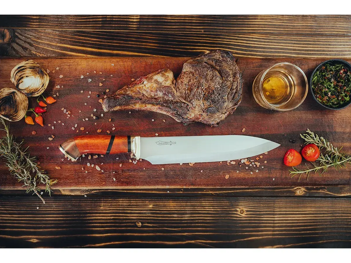 Faca para Churrasco 10" Zakharov Gaúcha Pata de Cavalo no Estojo de Madeira