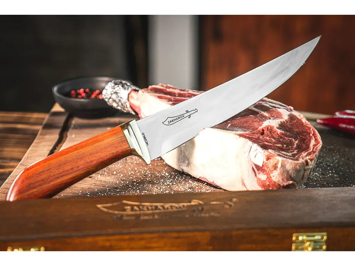 Faca para Churrasco 8" Zakharov Picanheira no Estojo de Madeira