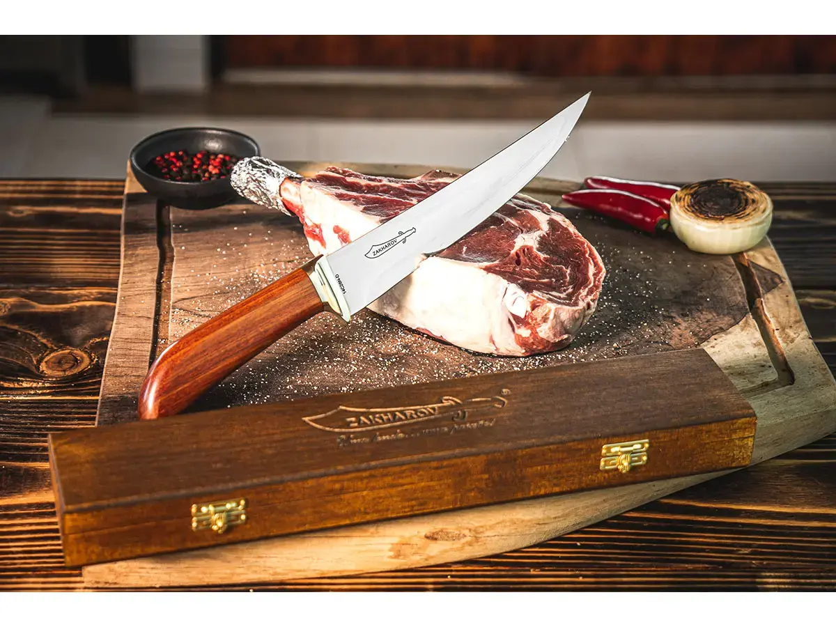 Faca para Churrasco 8" Zakharov Picanheira no Estojo de Madeira
