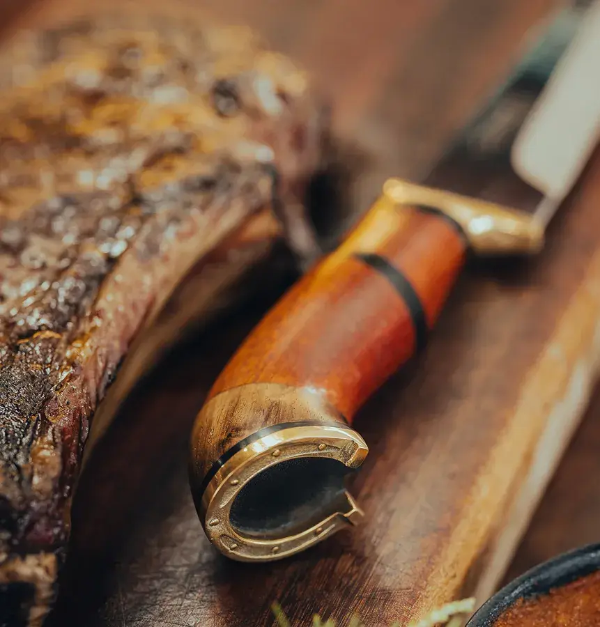 Faca para Churrasco 10" Zakharov Picanheira Plus Pata de Cavalo no Estojo de Madeira