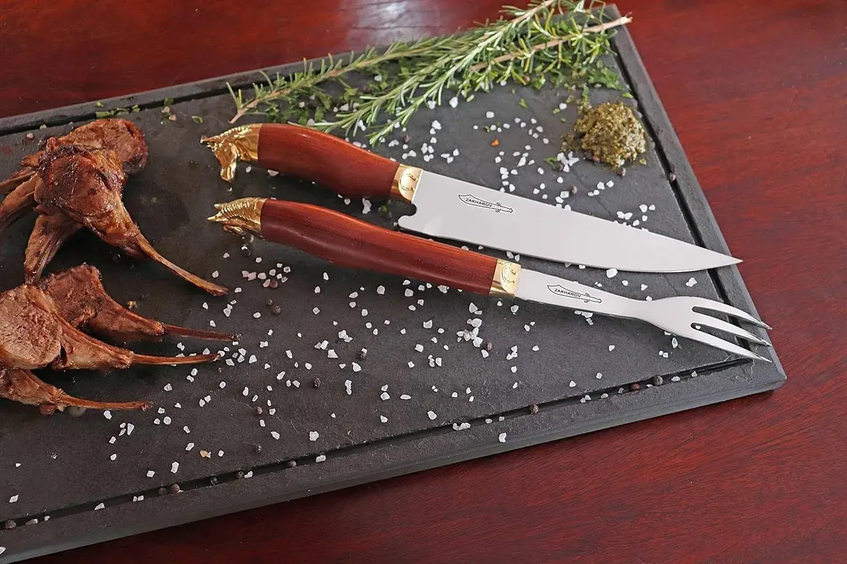 Kit para Churrasco 8" Zakharov Pampeira Garfo no Estojo de Madeira