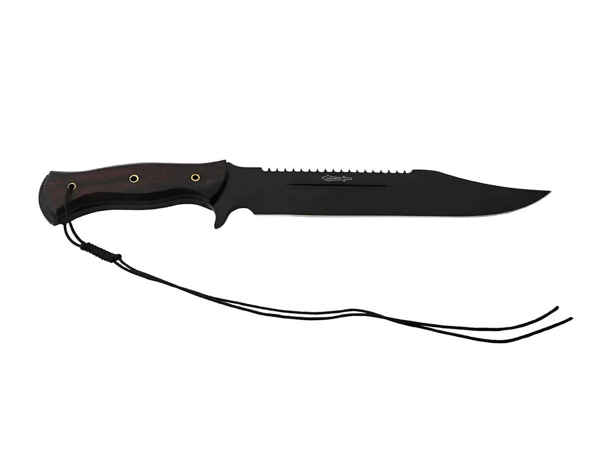Faca Esportiva Mamba Negra 7” na Bainha de Couro